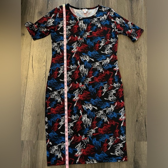 LuLaRoe Patriotic Julia Dress Size Large - Picture 8 of 9